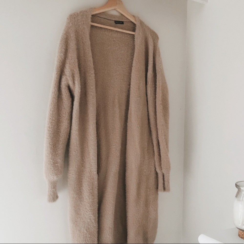 Nasty Gal Fuzzy Maxi Cardigan